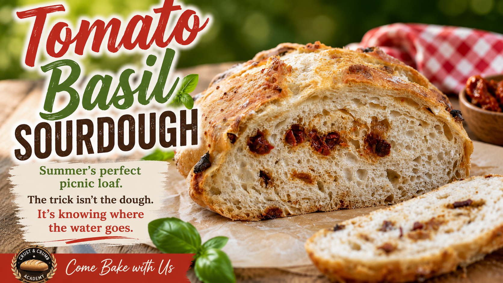Tomato Basil Sourdough: Summer’s Picnic Loaf